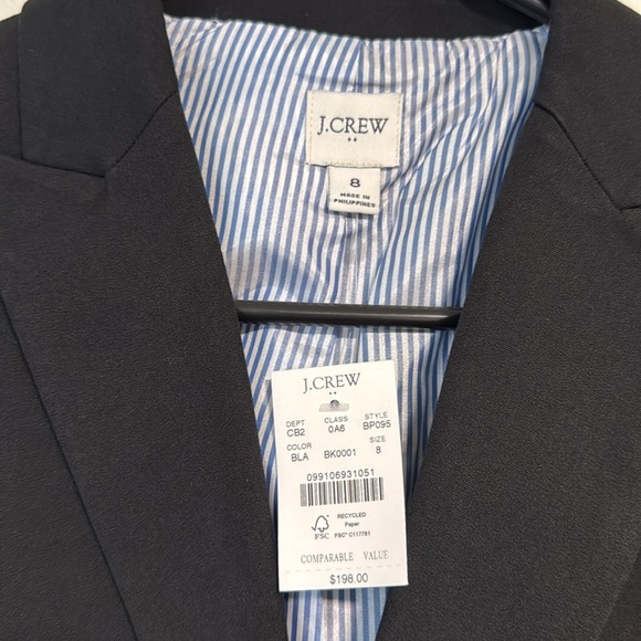 J. Crew Factory Cotton-blend two-button blazer in Black - Picture 9 of 11